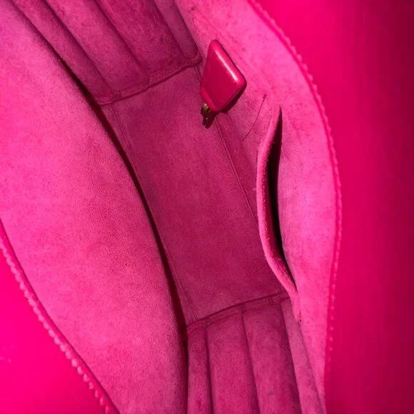 SAINT LAURENT LEATHER Sac de Jour Nano Pink W/Strap - Picture 4 of 12